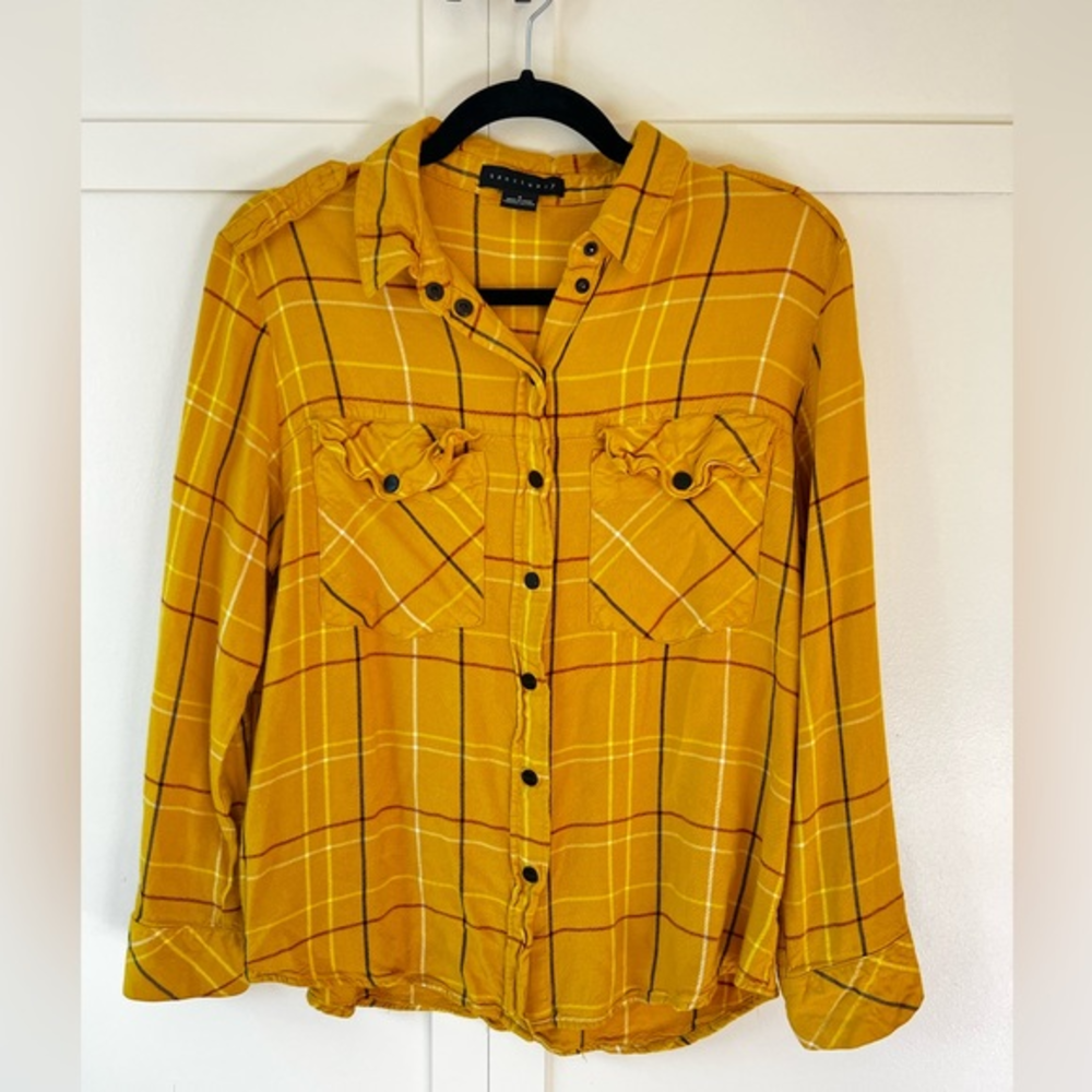 Sanctuary plaid women’s‎ top, size small